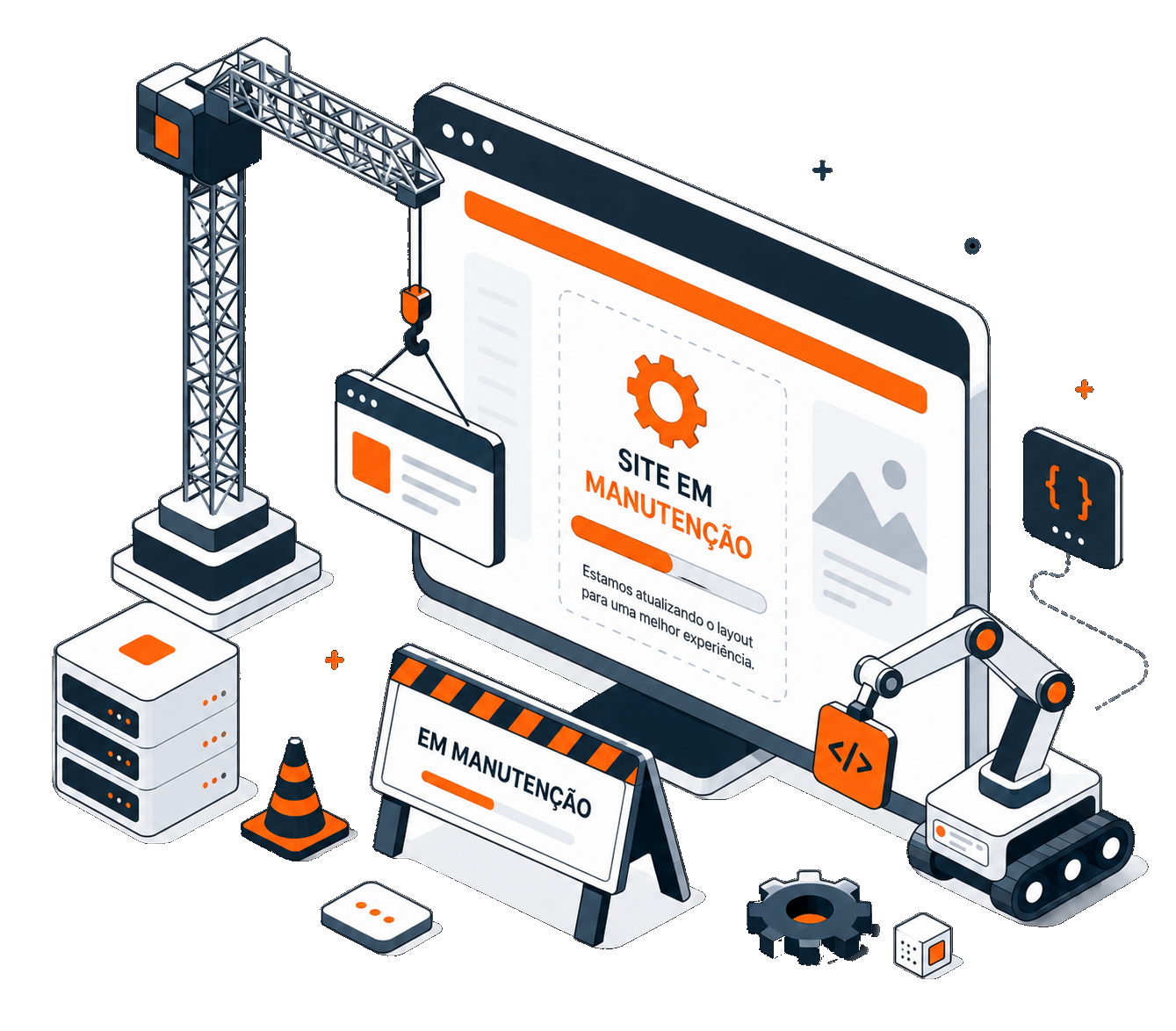 Ilustração de manutenção do site